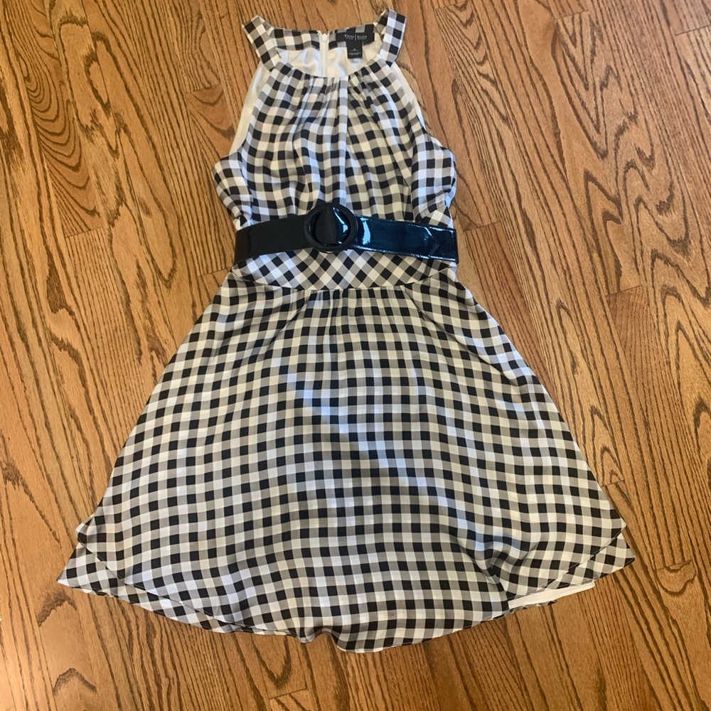 Checkered Silk Dress | Size 6